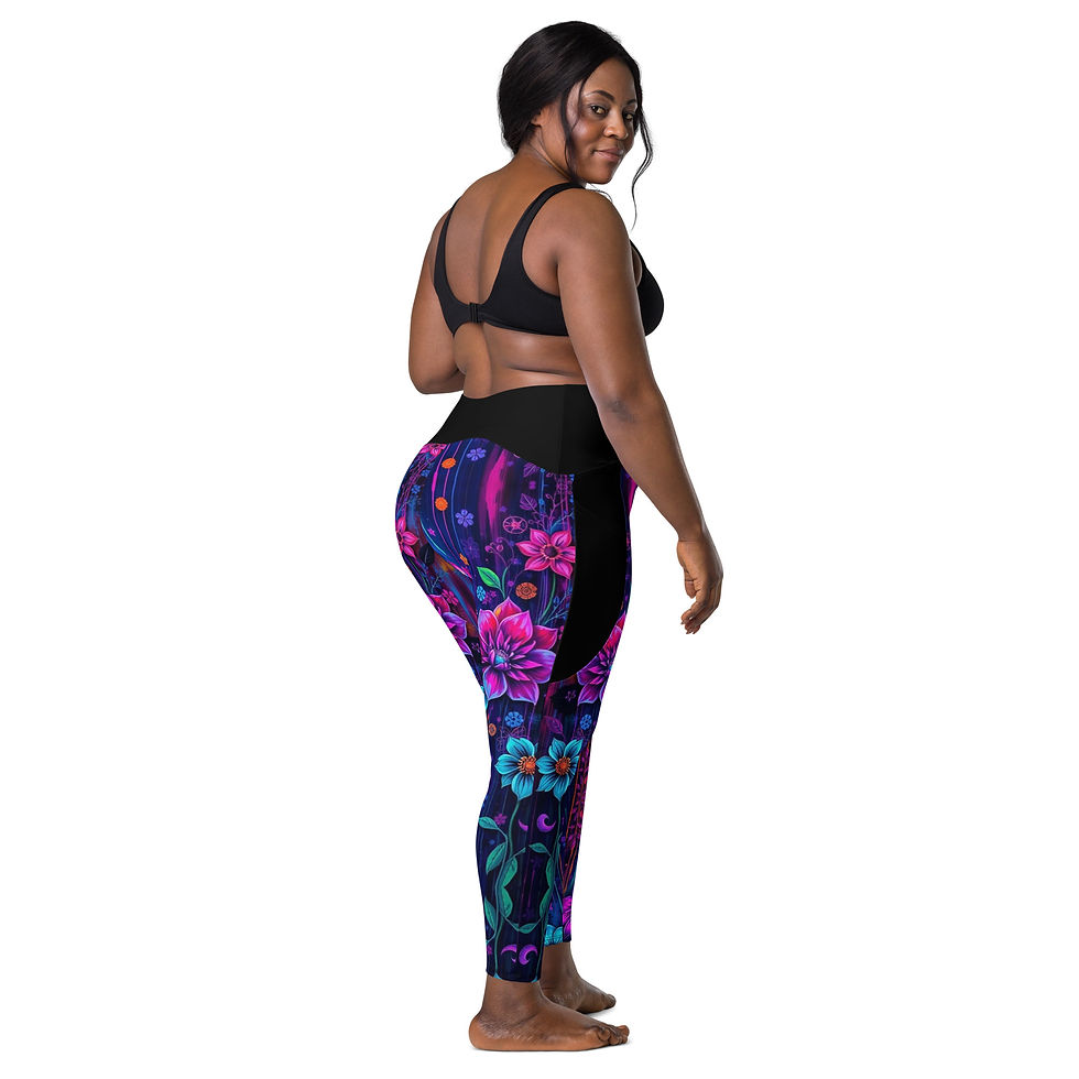 Miniature : Crossover leggings with pockets Street Syndicate Flowers Blue Edition