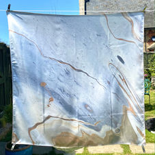 Smoke, printed on satin scarf