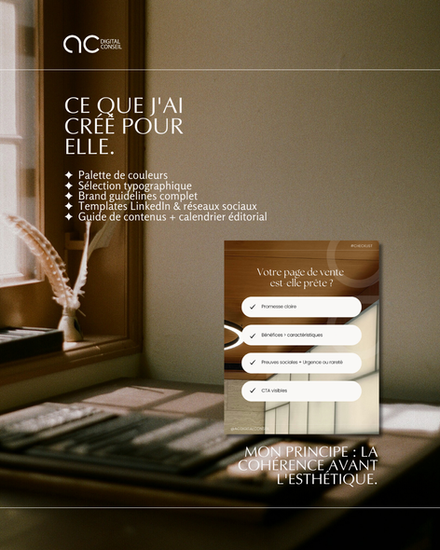 30 templates Canva livrés clés en main pour AC Digital Conseil — posts, stories, LinkedIn. Studio Inceptia, graphiste Lyon.