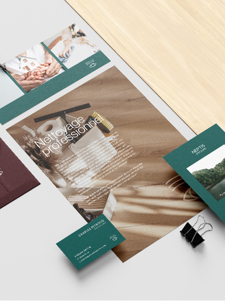 Logo branding entreprise de nettoyage et entretien professionnel Graphiste Lyon Ouest Lyonnais Studio Inceptia