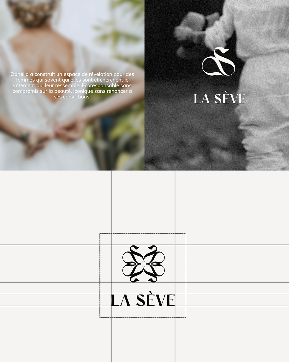 Monogramme S calligraphique de La Sève, signature de marque mariage par Studio Inceptia