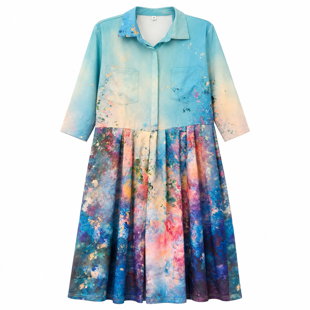Women’s colorful watercolor dress- Sz XL