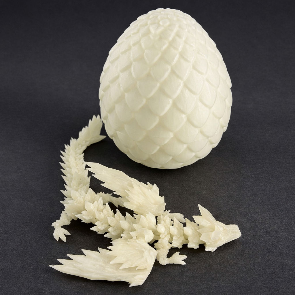 Dinosaur Egg with 3 D printed Dragons 