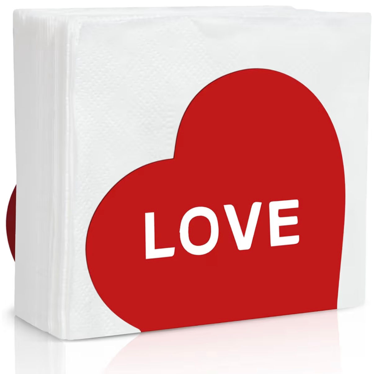 Red Metal Love Napkin Holder 