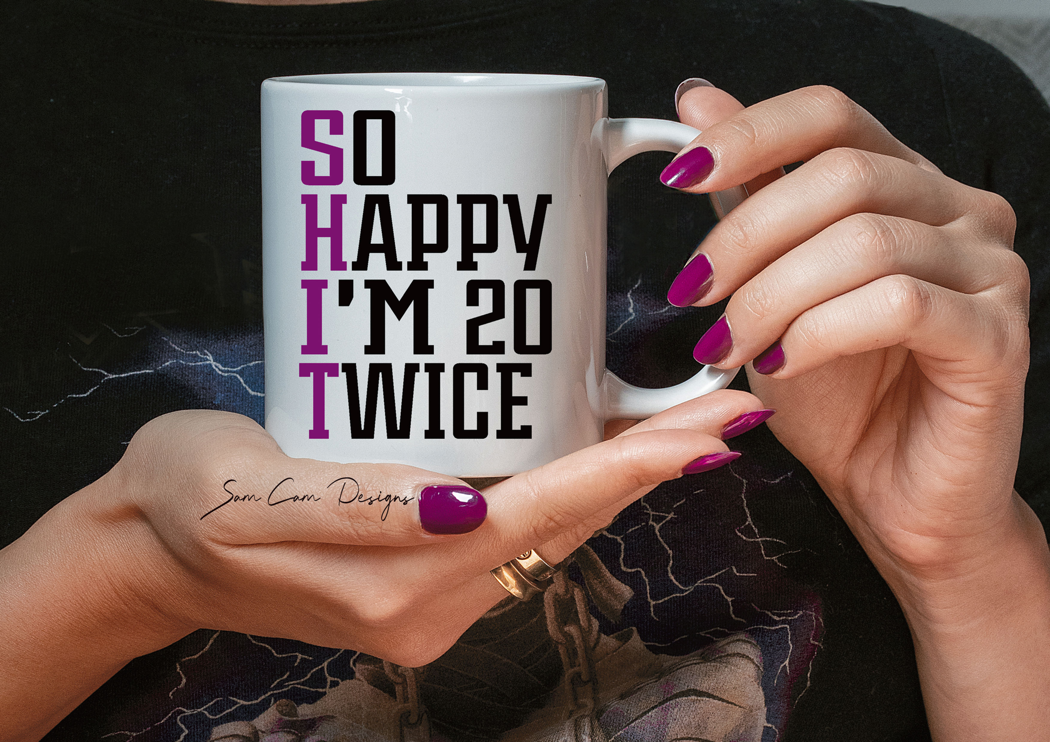 40th Birthday Mug - So happy I'm 20 Twice ( SHIT )