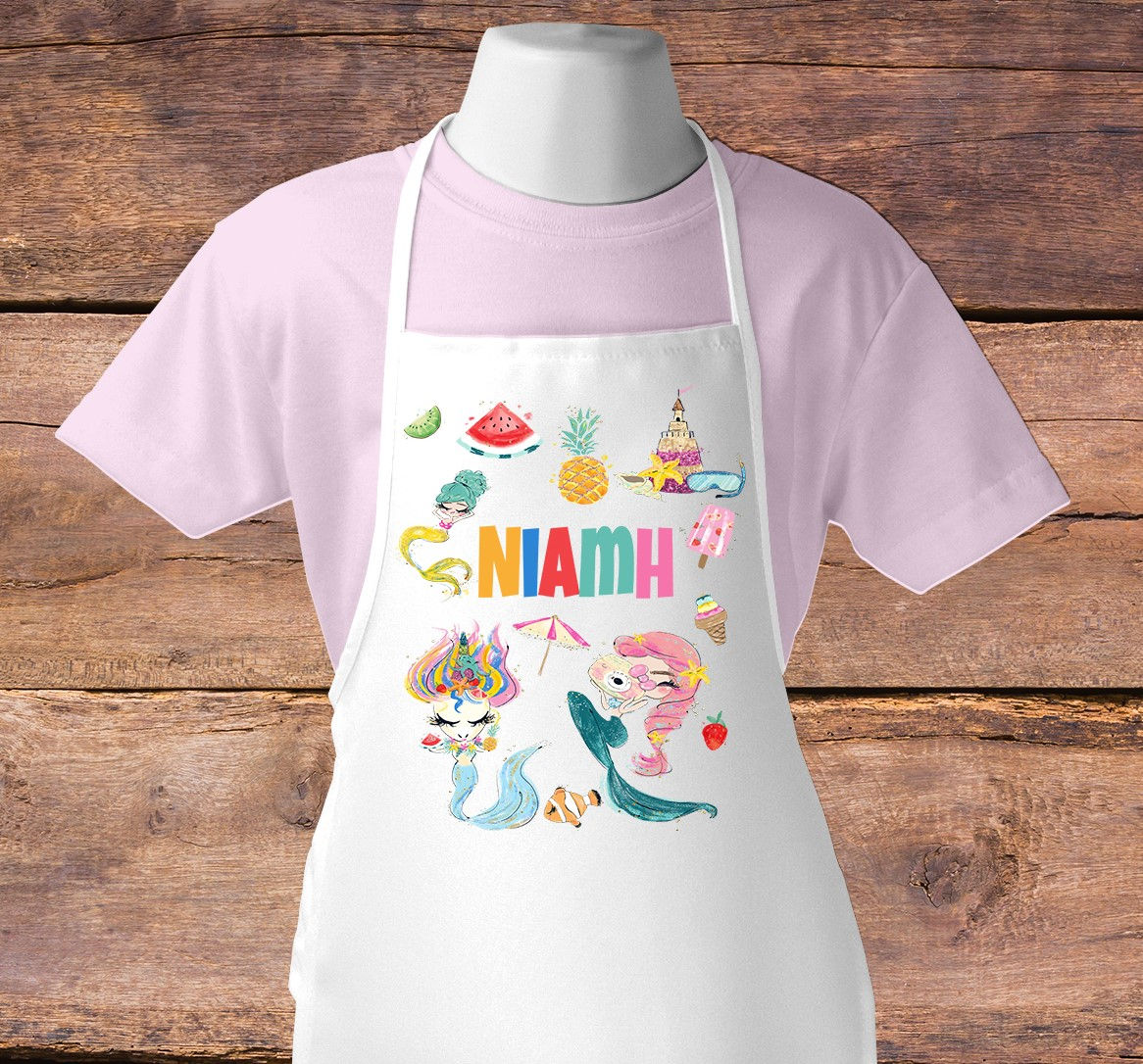 Summer Mermaid Kid's Personalised Apron