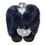 Thumbnail: Pom - Navy faux fur slippers M/L