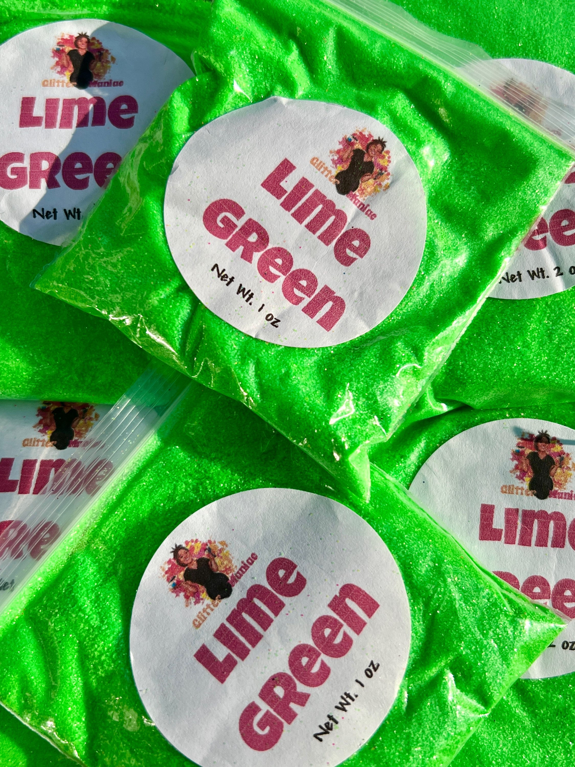 Lime Green/Fine Polyester Glitter