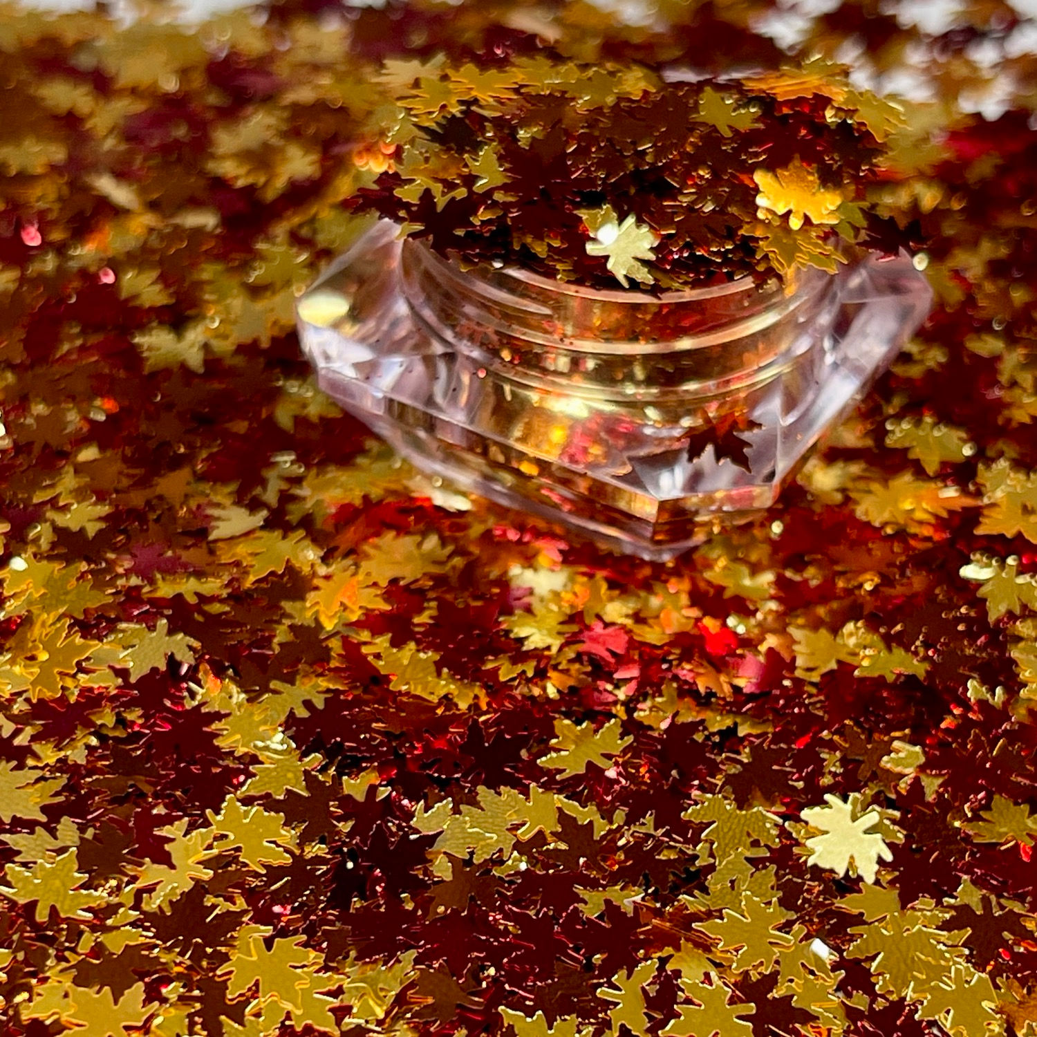 Fall leaves/ metallic glitter/shape glitter