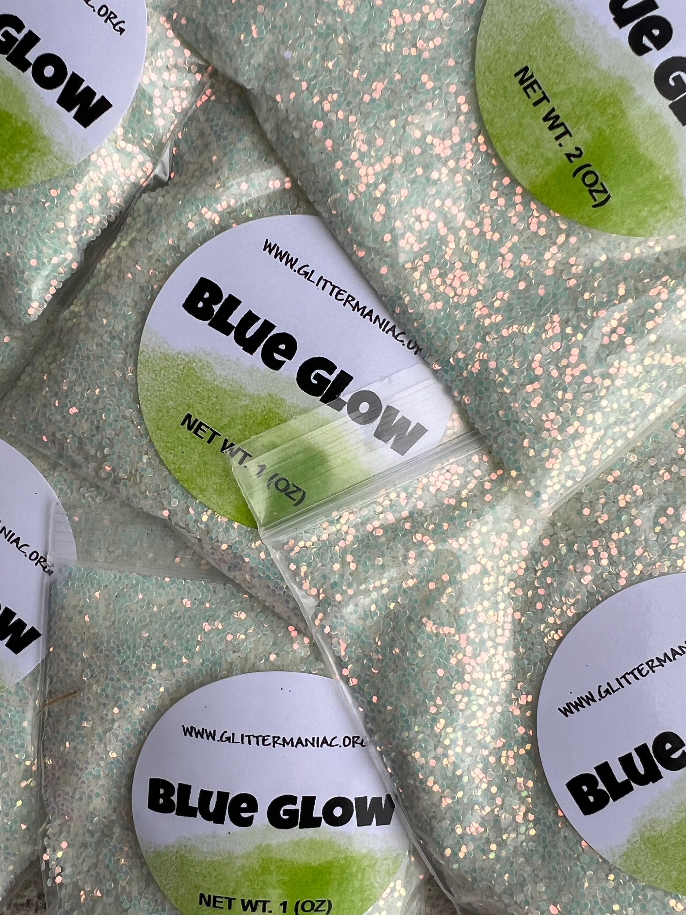 Blue Glow/White Iridescent Chunky Glow Glitter