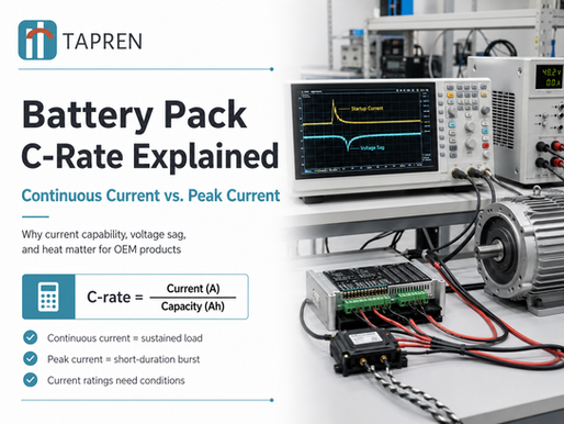 Battery Pack C-Rate Explained: Continuous Current vs. Peak Currentfor OEM Products