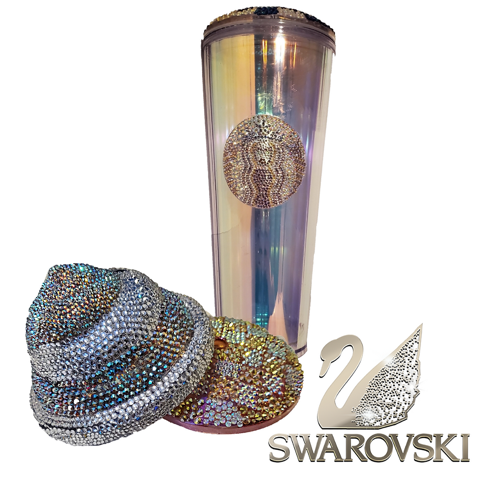 Thumbnail: SWAROVSKI Crystal Starbucks Tumbler + 2 Lids & Logo