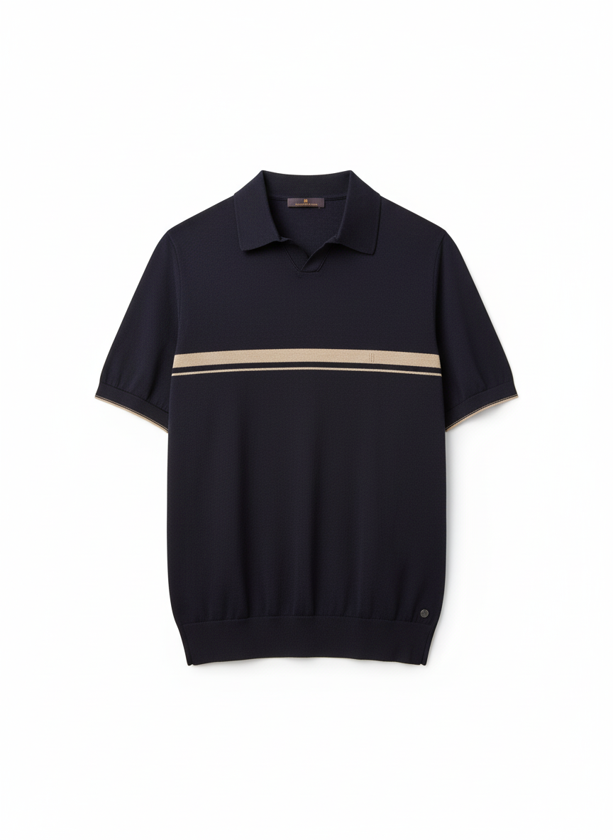Atelier di Falco Polo – Retro Stripe Cotton Knit