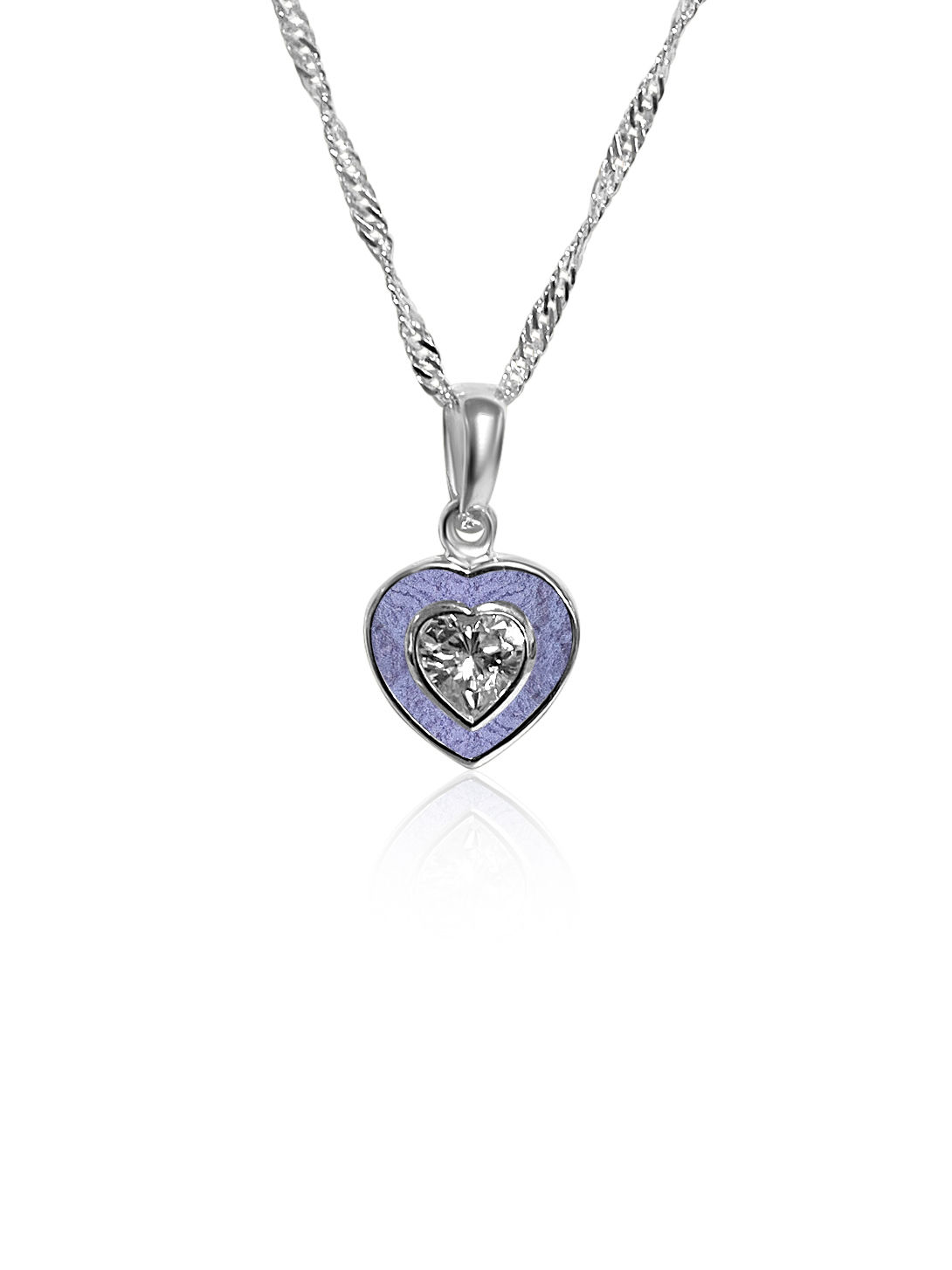 Silver crystal heart pendant