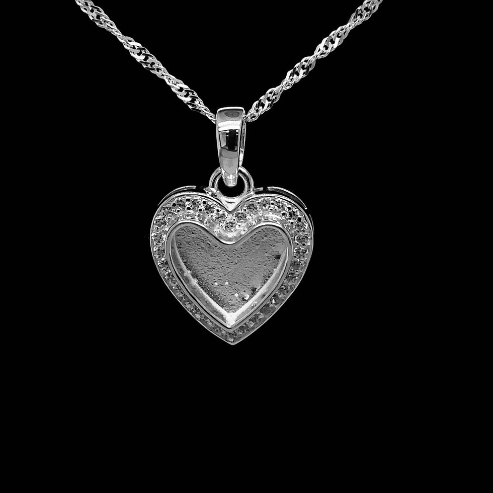 Thumbnail: Silver diamanté heart pendant