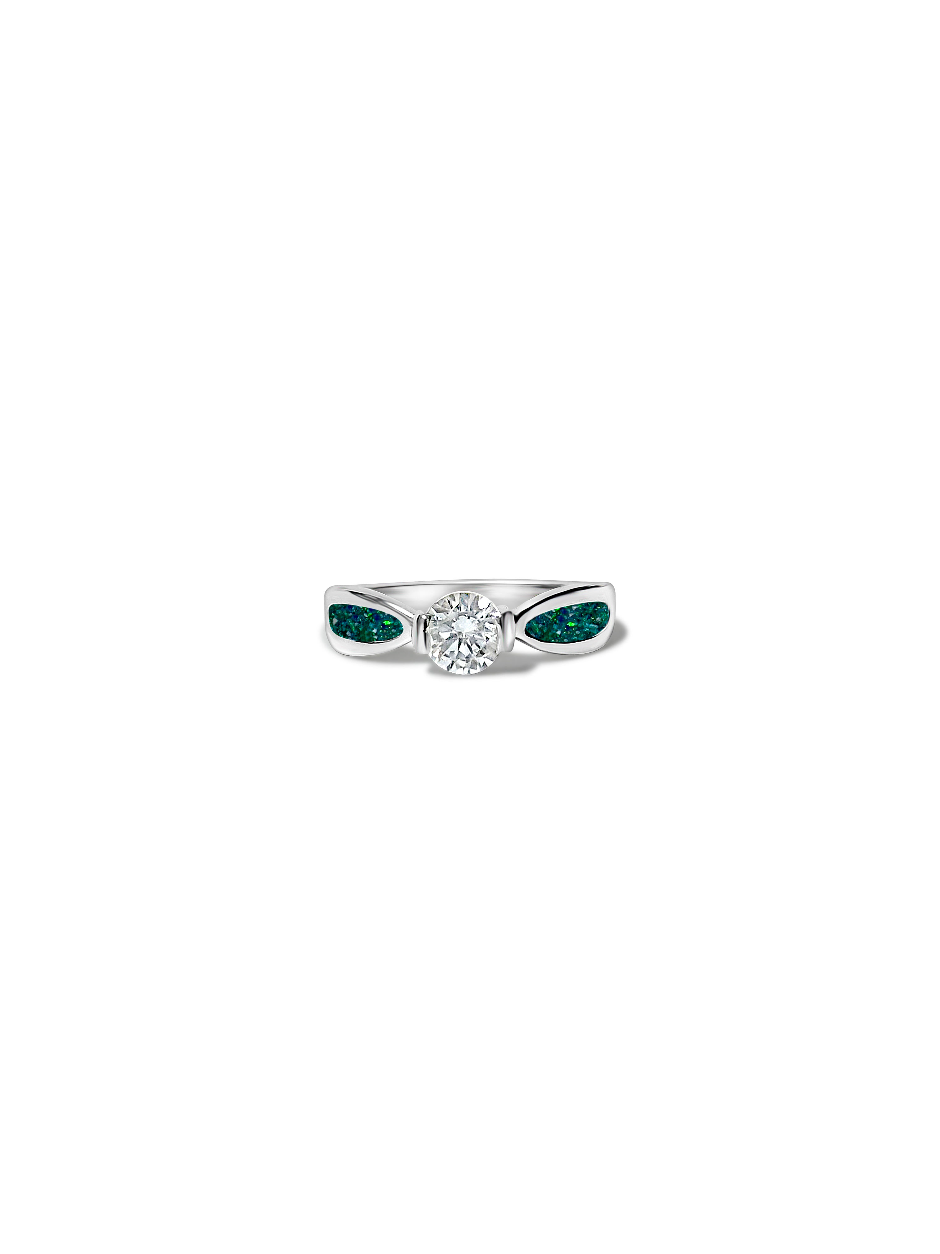 Silver solitaire ring