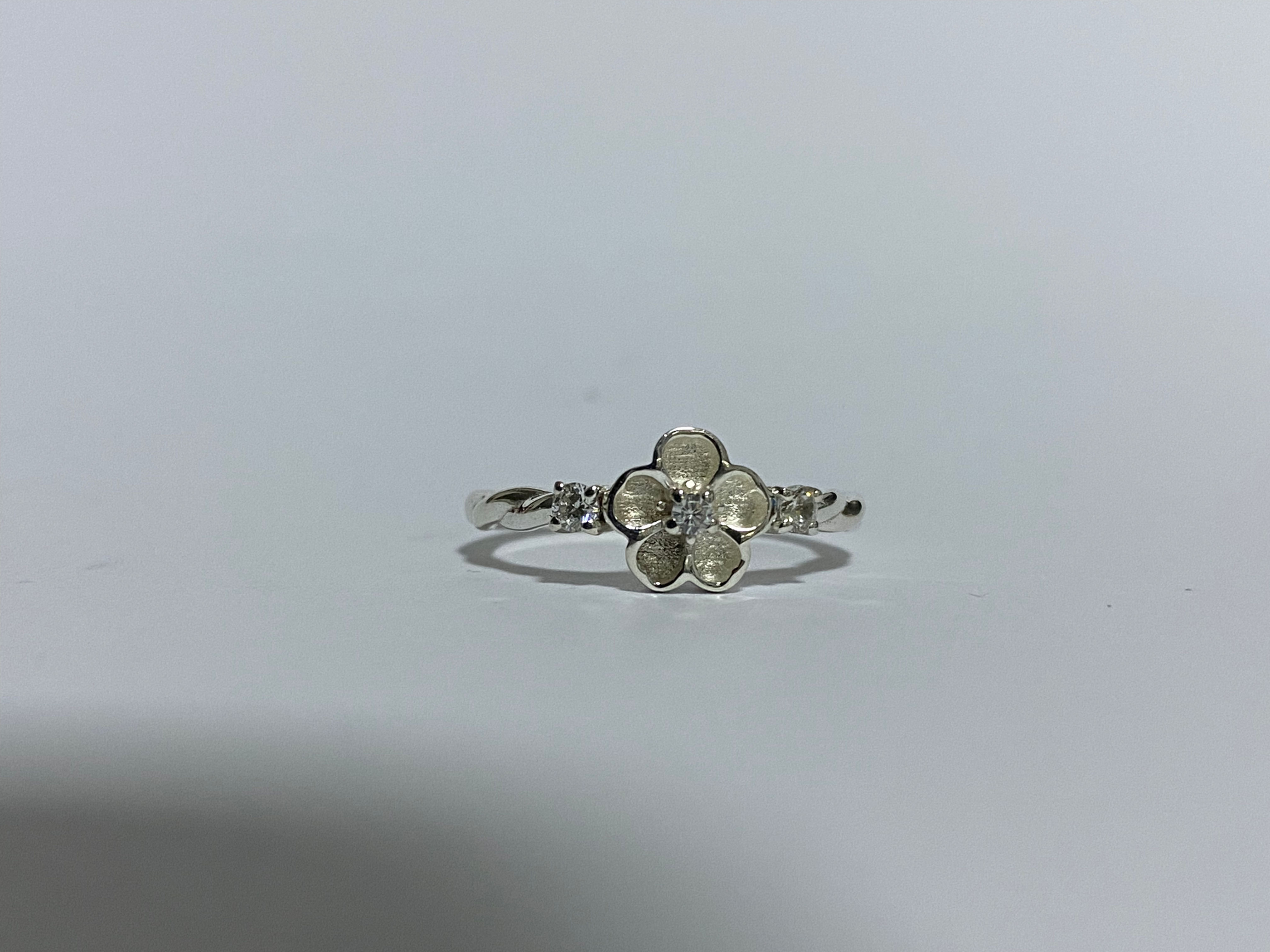 Silver forget me not ring