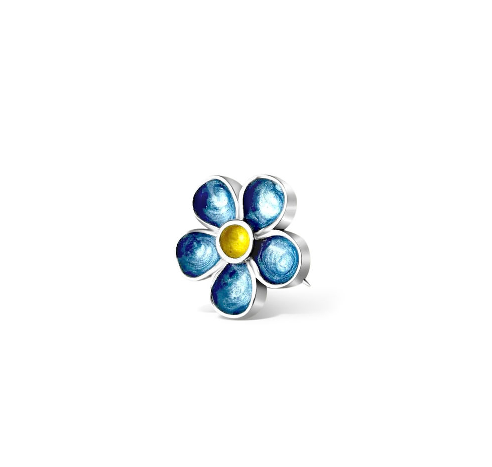 Silver forget me not brooch