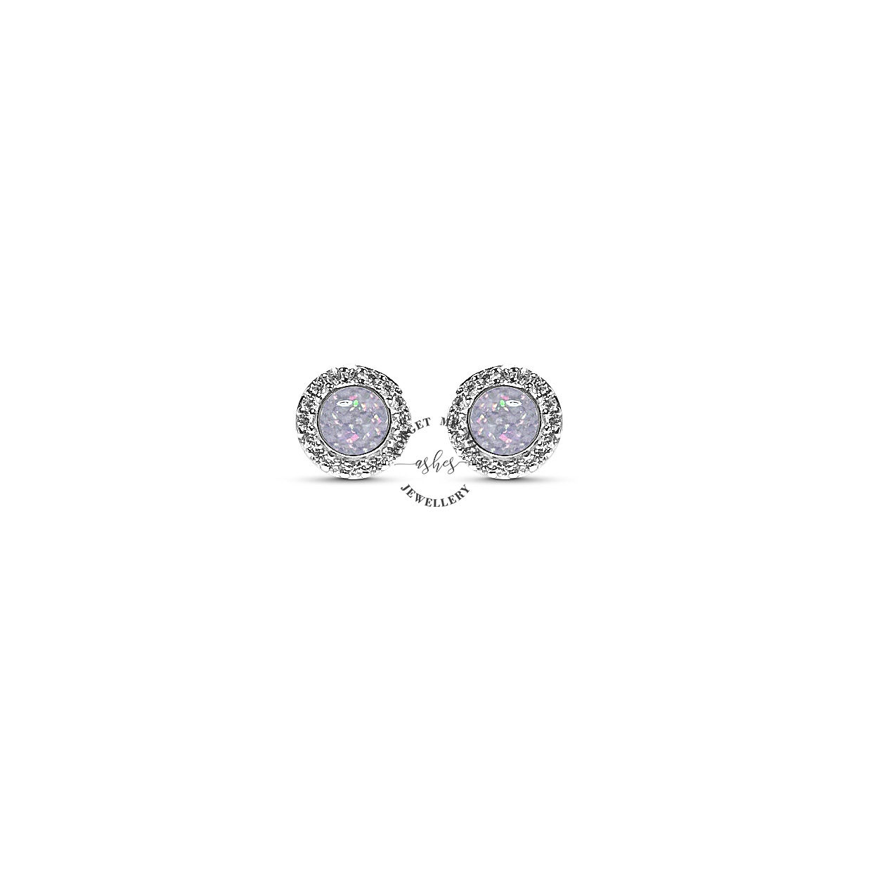 Silver round diamanté stud earrings