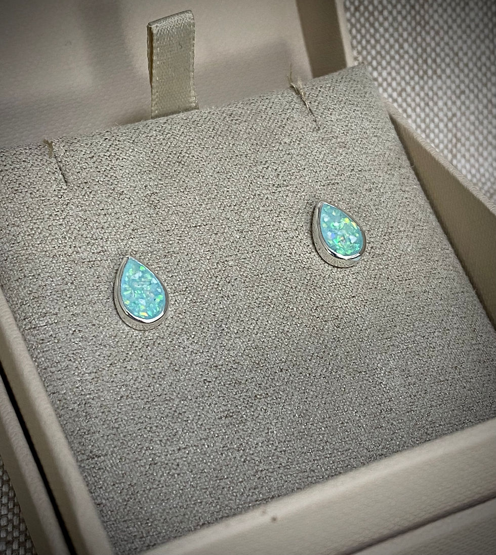 Thumbnail: Sterling silver teardrop studs