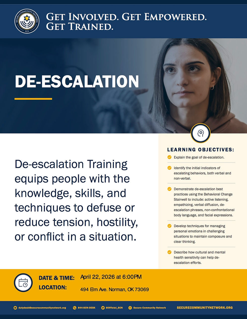 Situational Awareness & De-Escalation training for Hillel staff & students