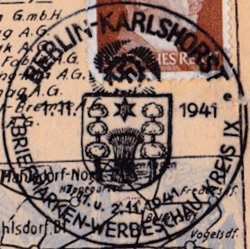 JB:Berlin368/130 - '1 Briefmarken-Werbeschau Kreis IX/ 1.11. u. 2.11. 1941/ 11.1941'. Ref: 03.11.1941