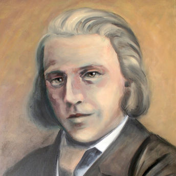 Le compositeur Johannes BRAHMS huile sur toile 81 par 65 cm