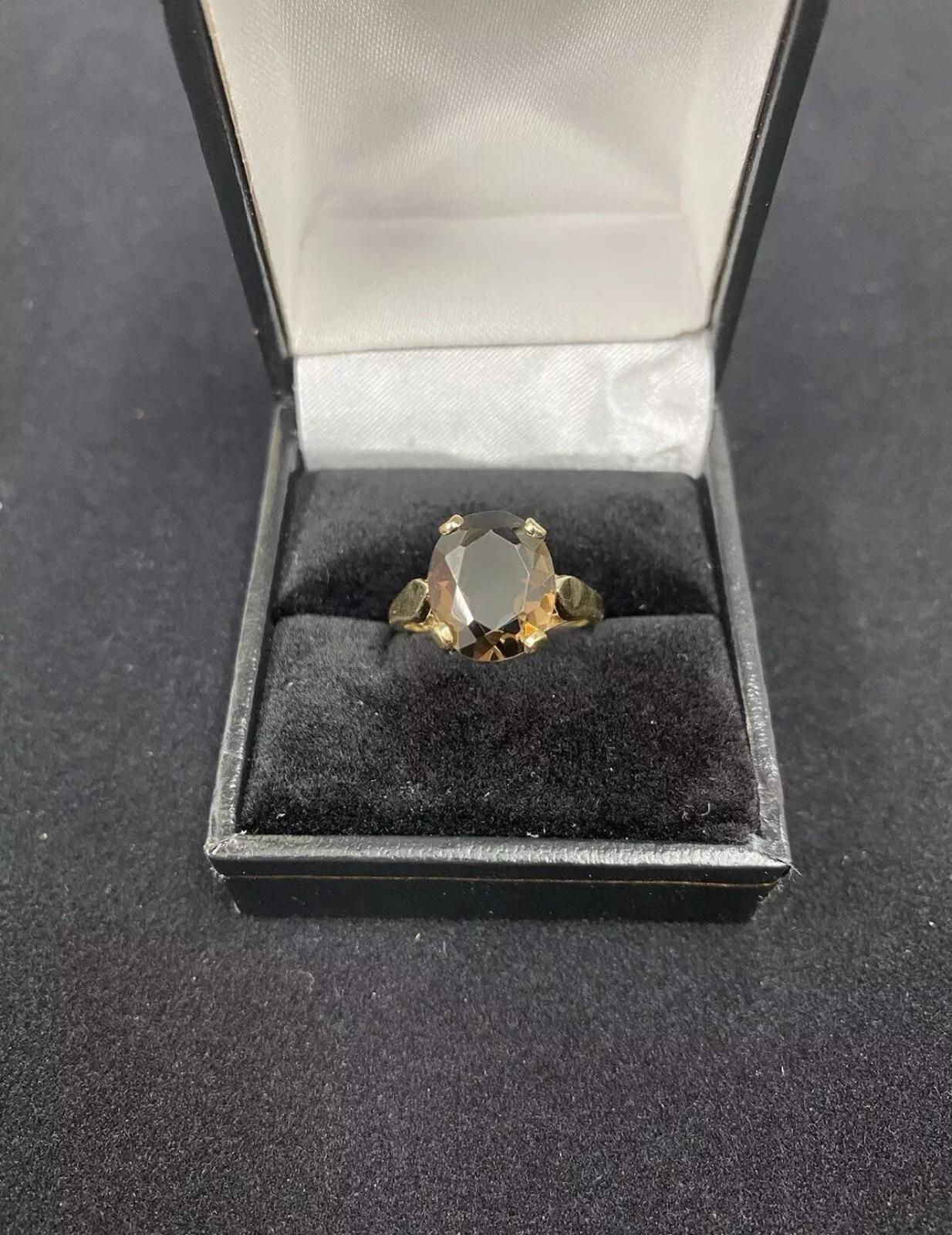 Smokey Quartz Gold Ring 9ct