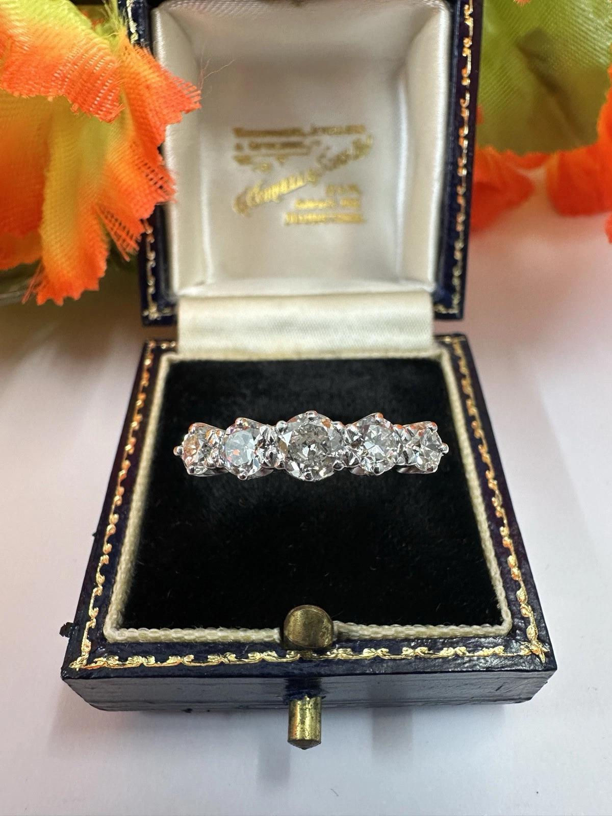 1.50ct Fine Quality Classic Diamond 5 Stone Ring. 18ct & Platinum