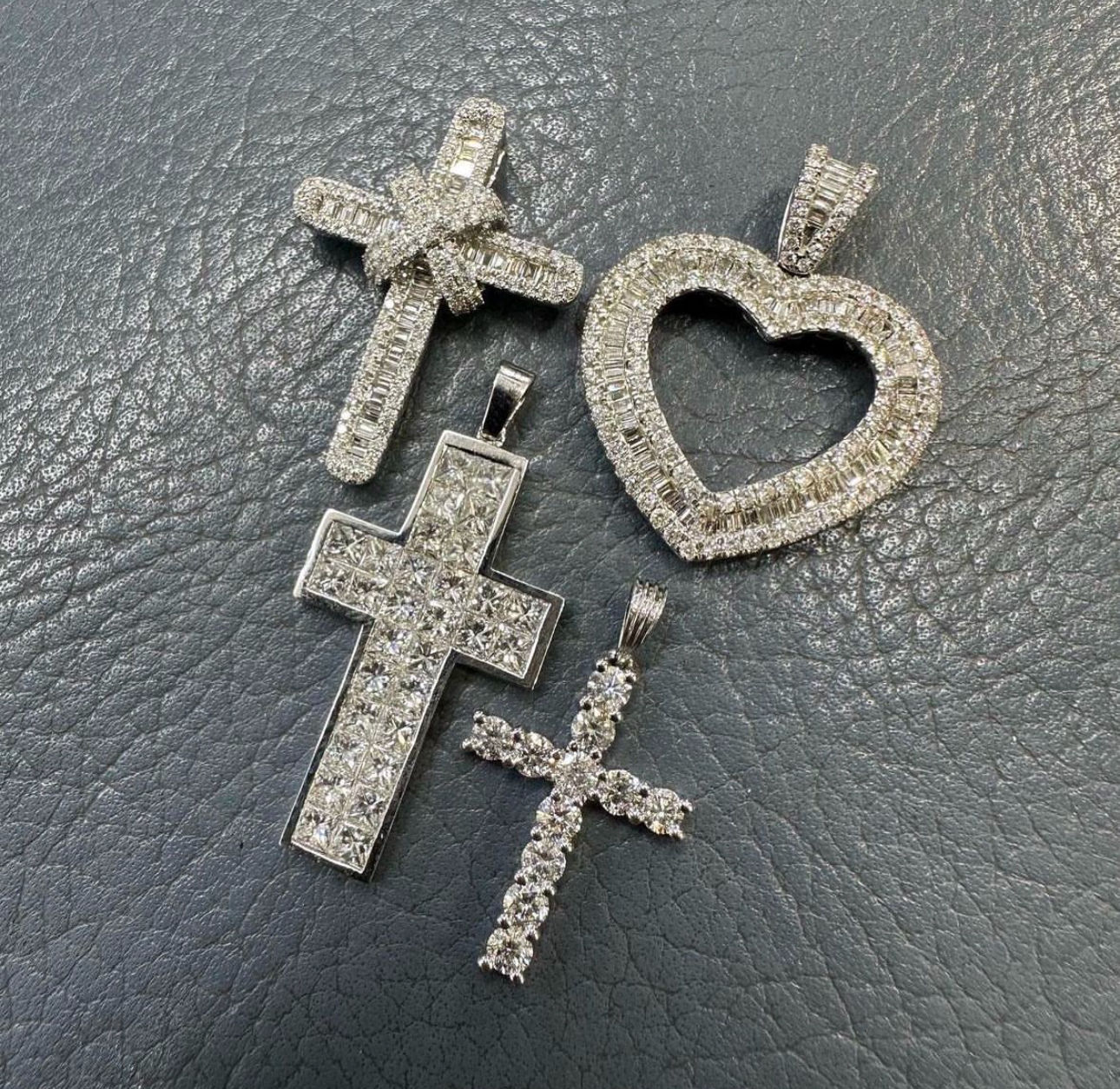 Diamond set cross pendants 