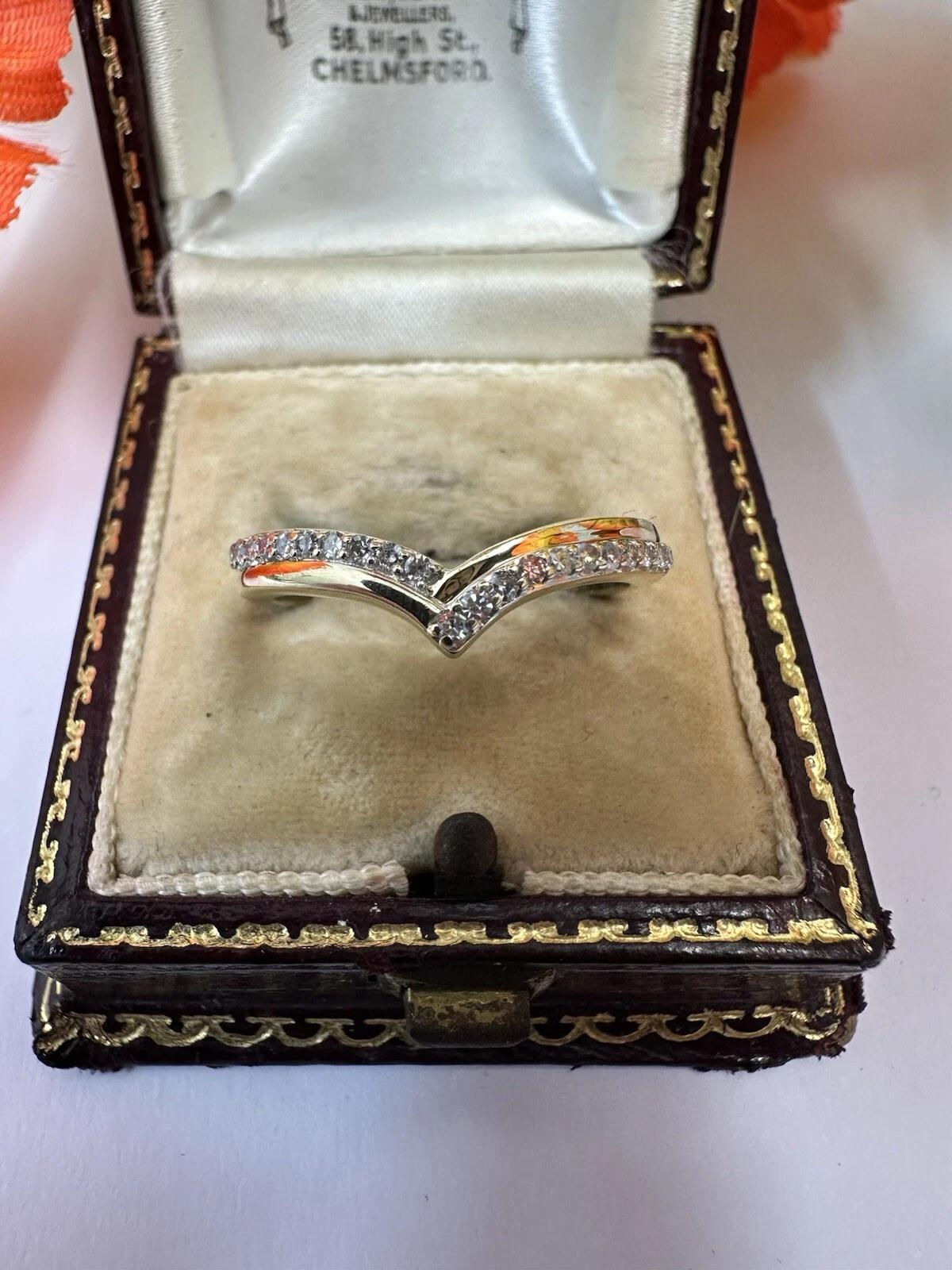 Diamond Wishbone Ring Set With 0.15ct In 9ct Gold