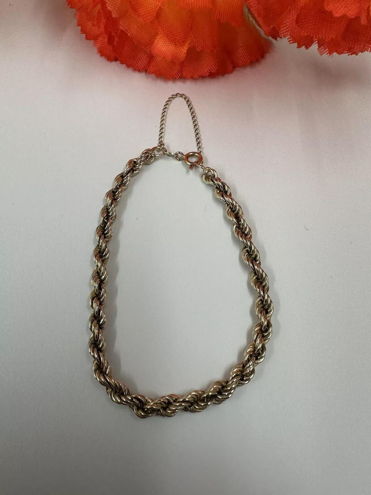 Classic 9ct Rope Bracelet With Safety Chain