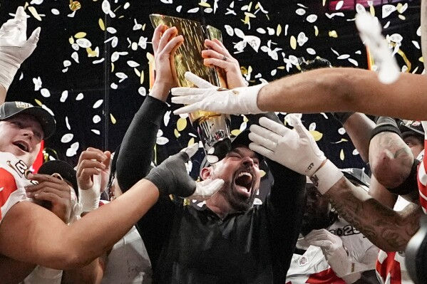 Ryan Day lifted Ohio State's first national title in ten years (Image credit: AP/Brynn Anderson)
