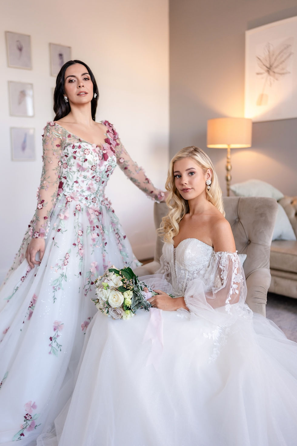 Bridal portraits in the Pelham Suite at Pelham House