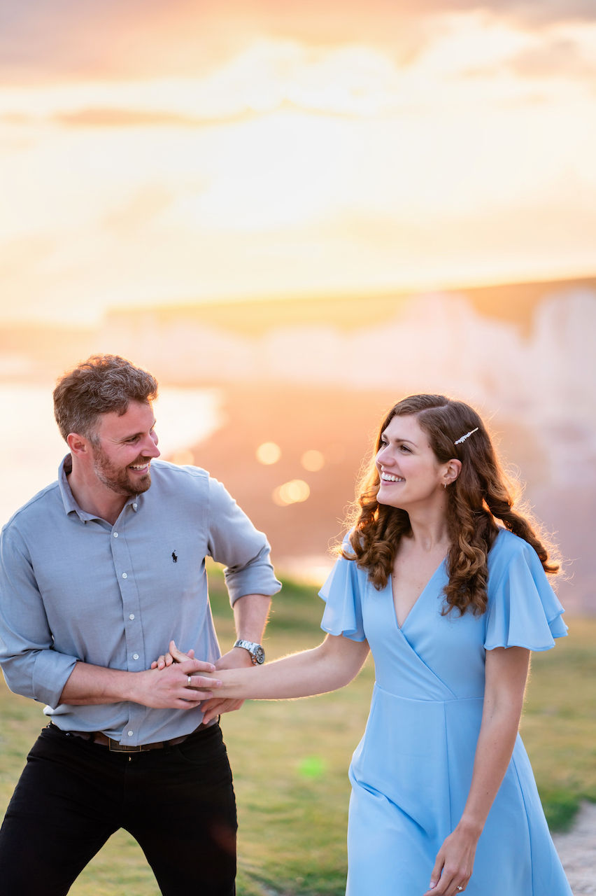 romantic and fun engagement photos east sussex