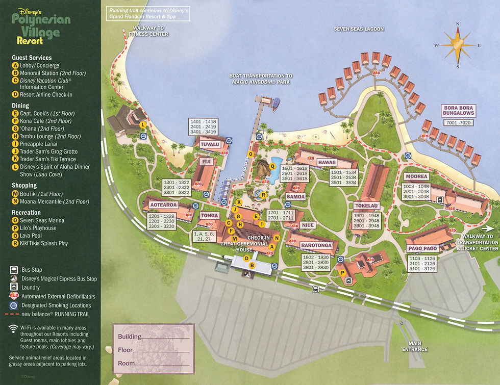 Polynesian Hotel Map