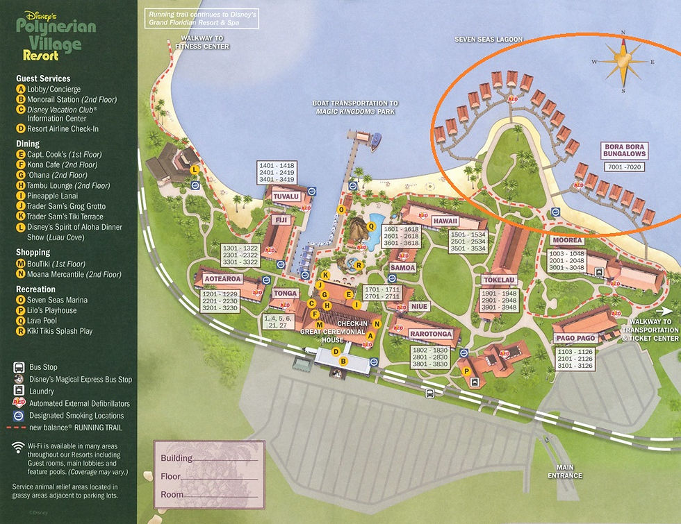 Bungalow et Suites Polynesian Map