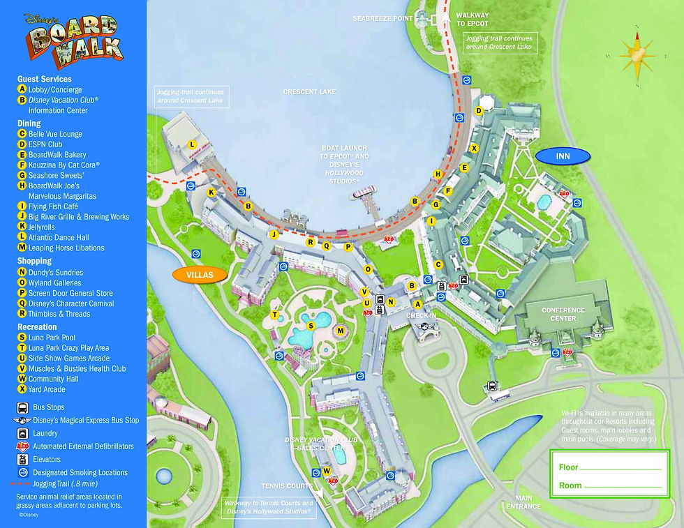 Boardwalk Inn Map