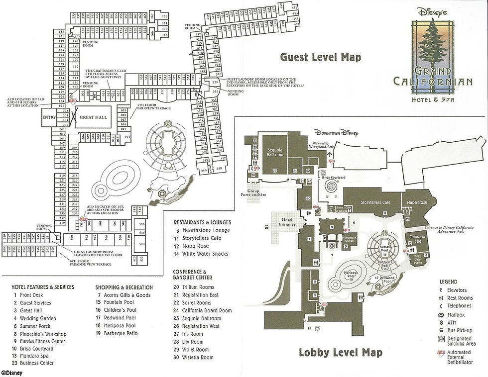 Grand Californian Hotel Map