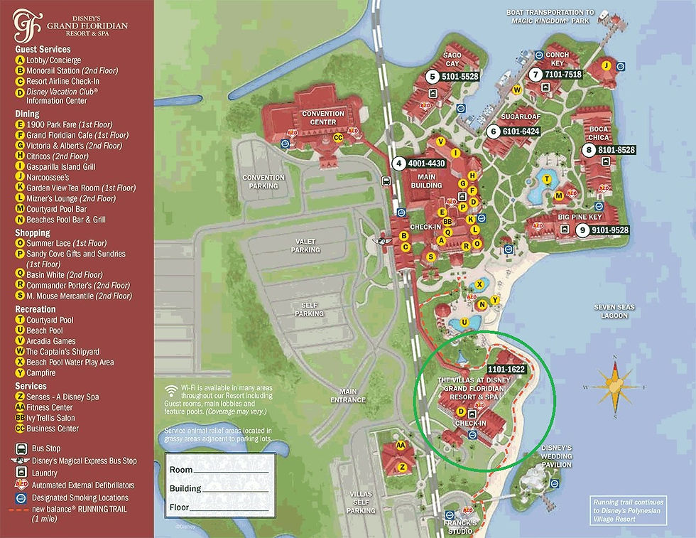 Villa Grand Floridian Map