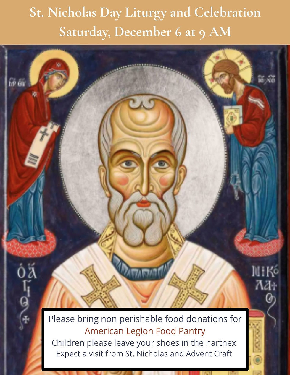 St. Nicholas Day Liturgy and Celebration
