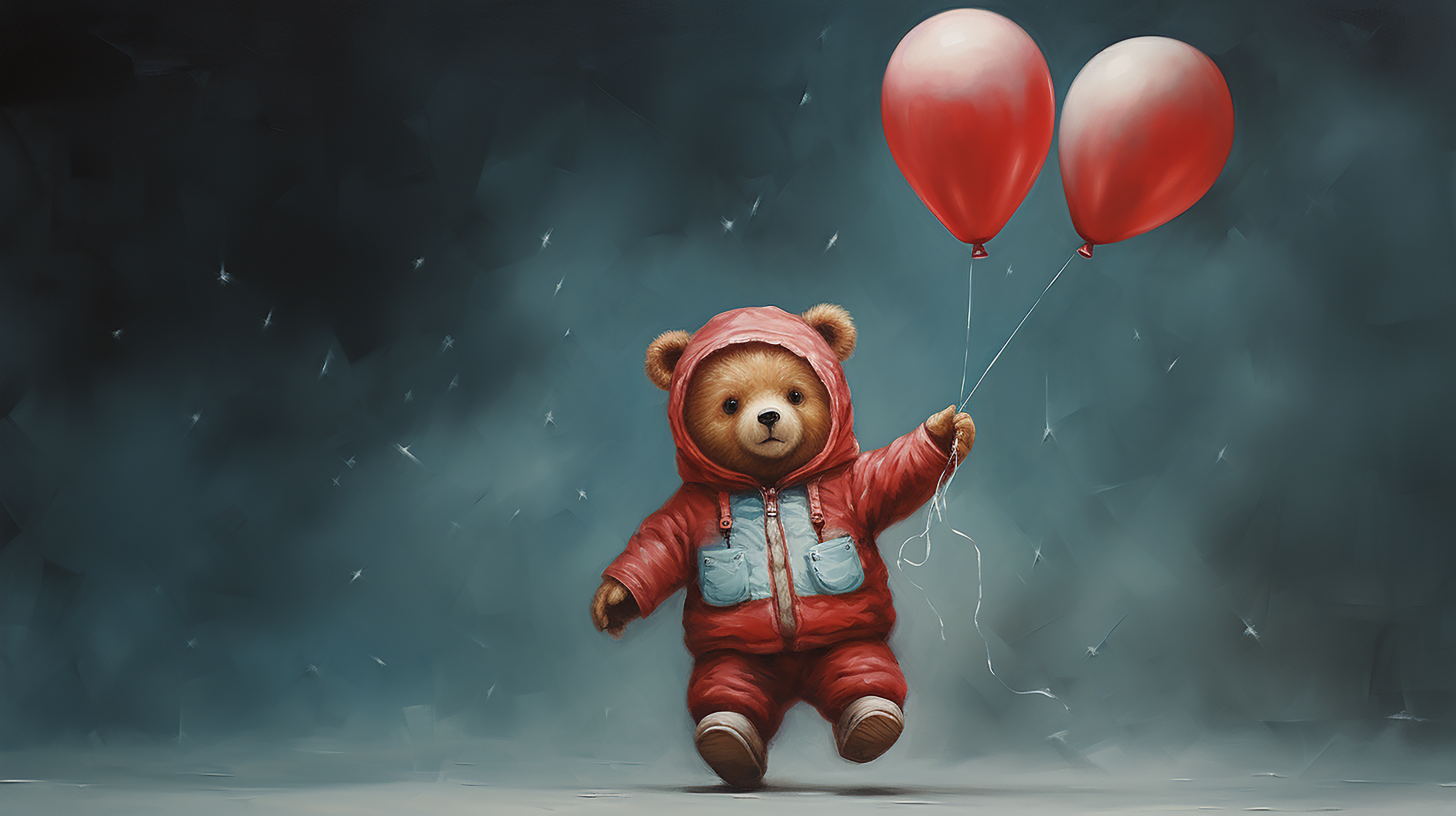 BEAR WITH RED BALOONS