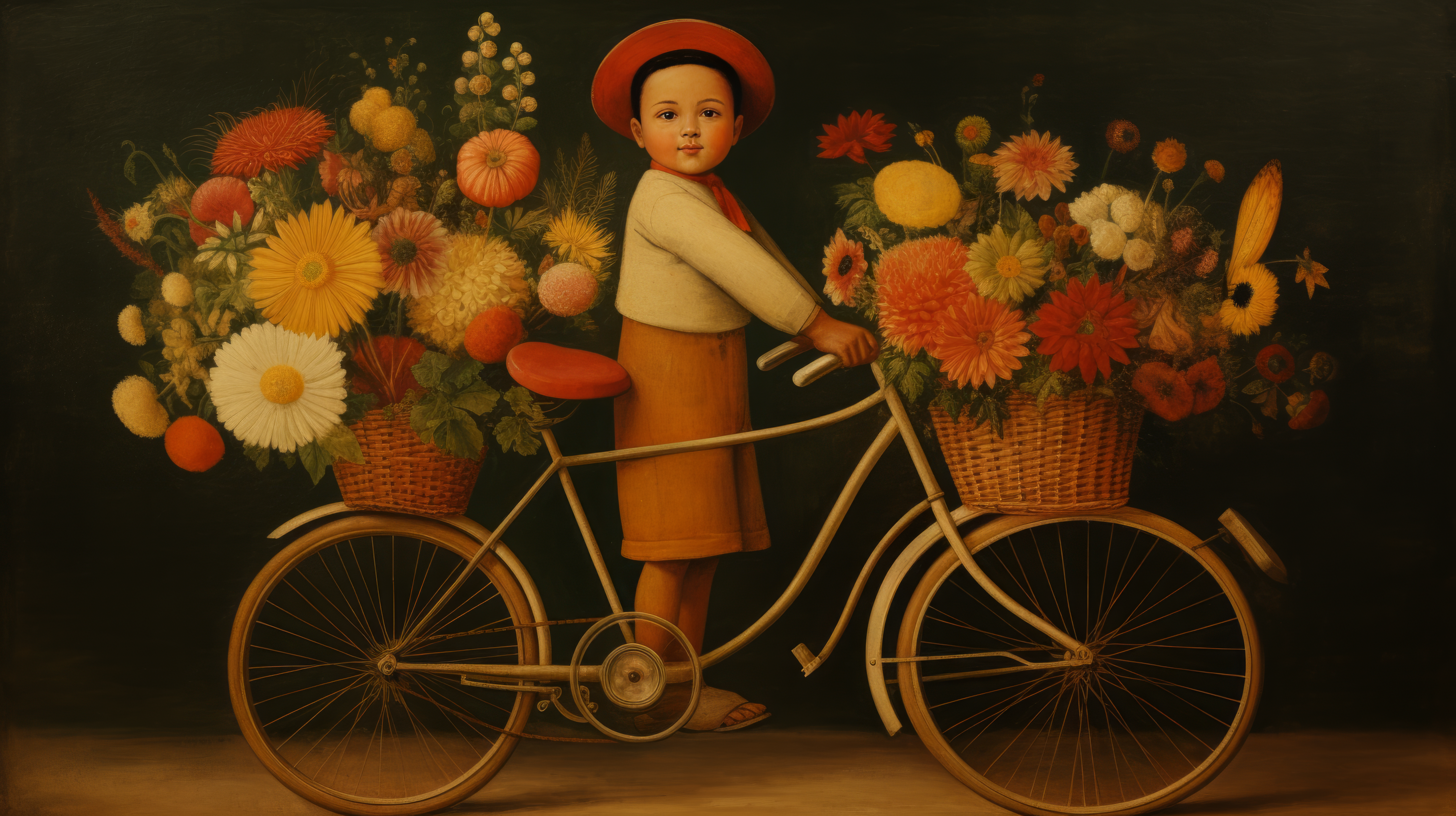 BIG BASKETS OF FLOWERS ON MY BIKE