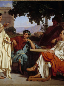Charles François Jalabert tarafından 1846'da yapılan “Horace, Virgil and Varius at the house of Maecenas” başlıklı tablo