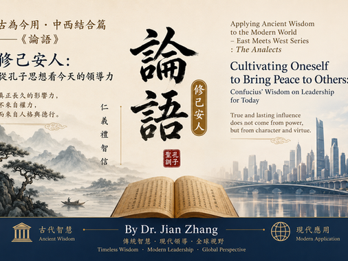 Applying Ancient Wisdom to the Modern World — East Meets West Series: The Analects – Cultivating Oneself to Bring Peace to Others: Confucius’ Leadership Wisdom for Today