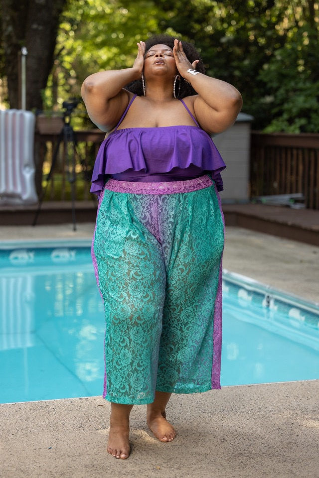 Thumbnail: LOVELY LACE OMBRE' KIMONO CULOTTES