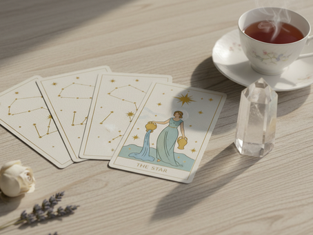 Tarot cards  on a table.