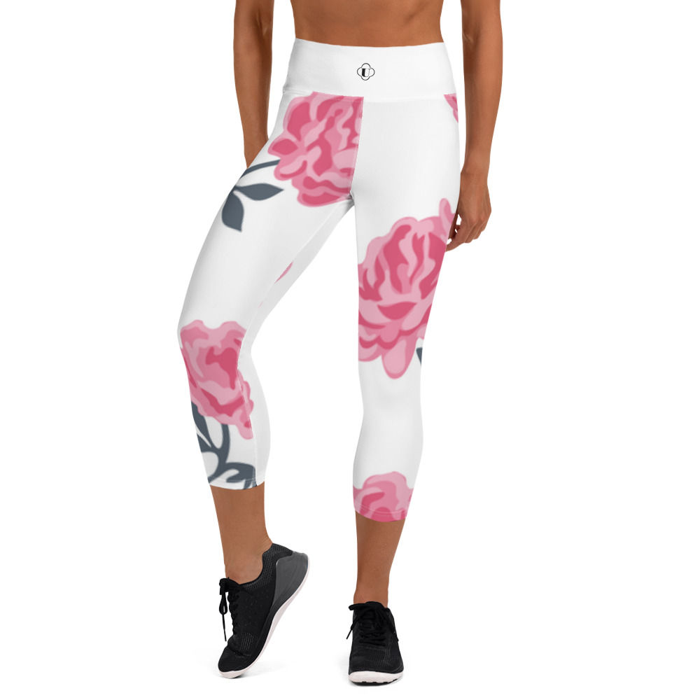 Peony Yoga Capri Leggings