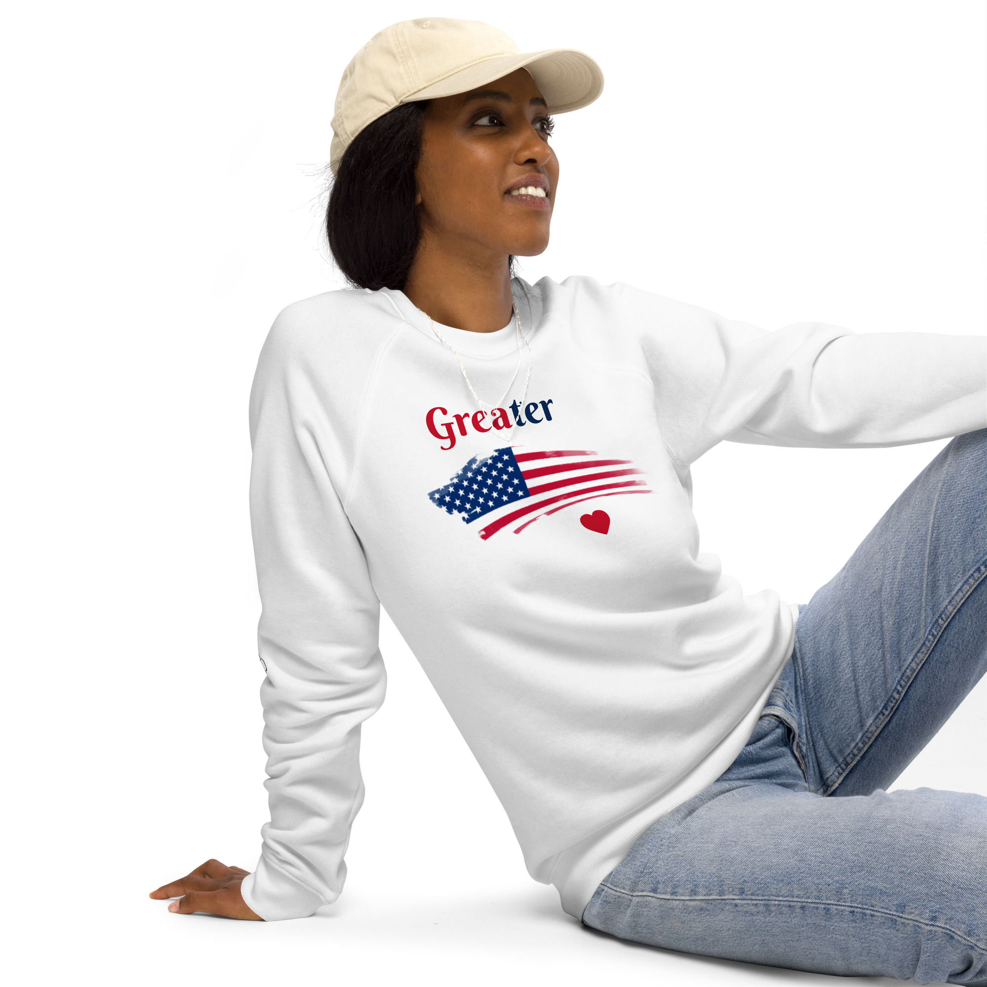Greater Unisex organic raglan sweatshirt