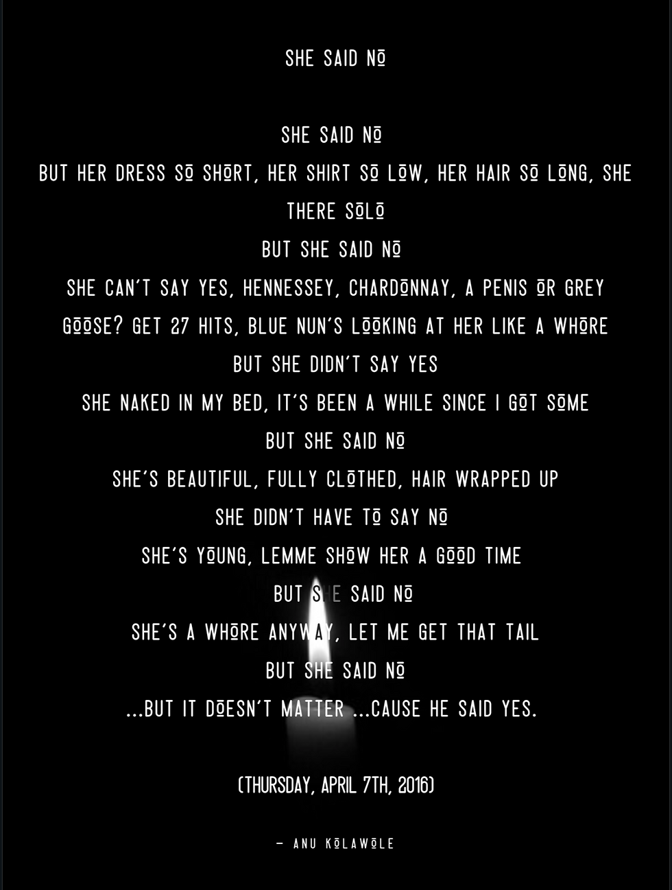 She Said No Poetry Poster